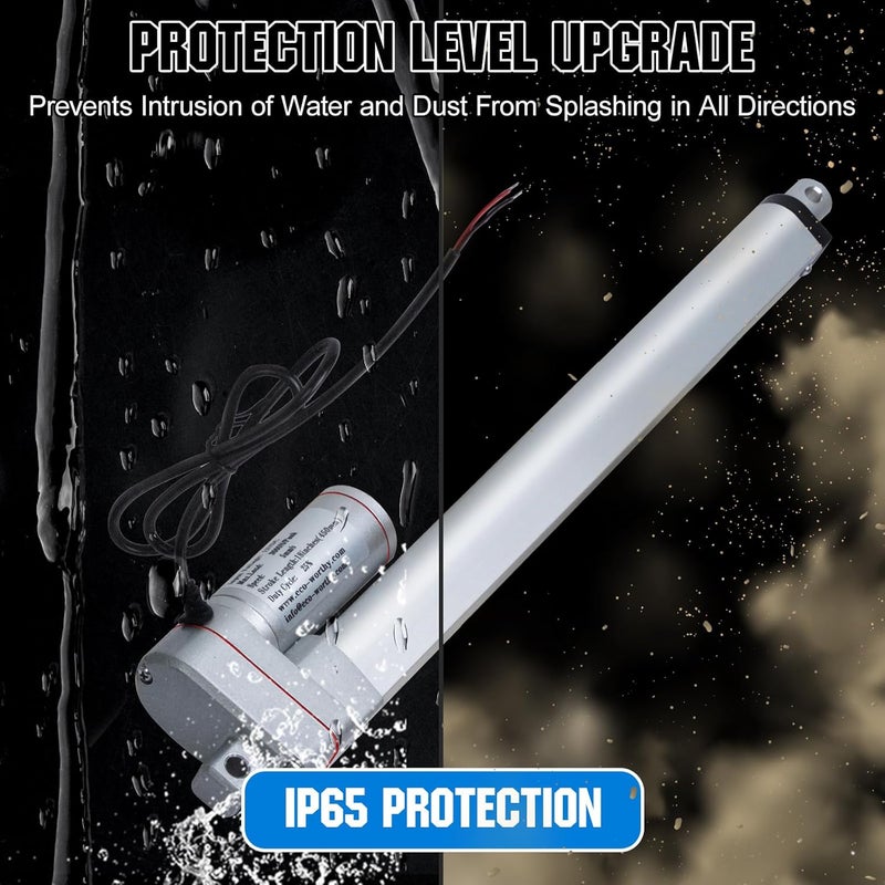 DC HOUSE 12 Inch (12") Stroke Linear Actuator 12V High Speed Actuator Motor 3000N/660lbs with Brackets Mounting DC 12V Linear Actuator with Reverse Polarity Toggle Switch - Image 4